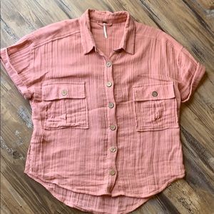 Free People button down short sleeve